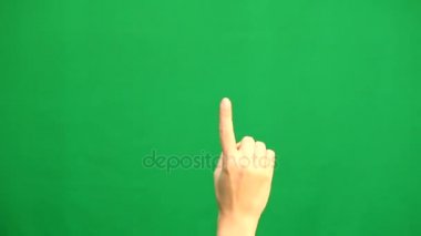 El hareketleri. Dokunmatik ekran. El multitouch jestleri yeşil ekranda gösterilen