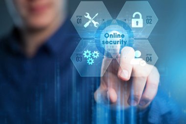 Ekonomi, teknoloji, Internet ve ağ kavramı. Genç busine