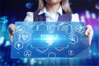 Ekonomi, teknoloji, Internet ve ağ kavramı. İş adamı 