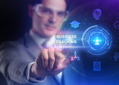 İş, Teknoloji, İnternet ve ağ konsepti. Erkeklere koçluk yapmak