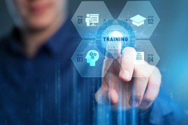 İş, Teknoloji, İnternet ve ağ konsepti. Erkeklere koçluk yapmak