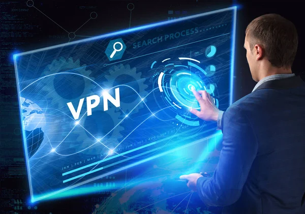 Negocios, Tecnología, Internet y concepto de red. Red VPN — Foto de Stock