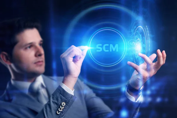 Negócios, Tecnologia, Internet e conceito de rede. SCM - Fornecimento — Fotografia de Stock