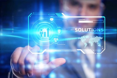 İş, Teknoloji, İnternet ve ağ konsepti. İş çözümleri, başarı ve strateji kavramı. 