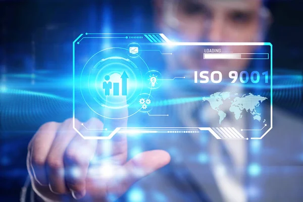ISO-Standards Qualitätskontrolle Garantie Geschäftstechnologie-Konzept. — Stockfoto