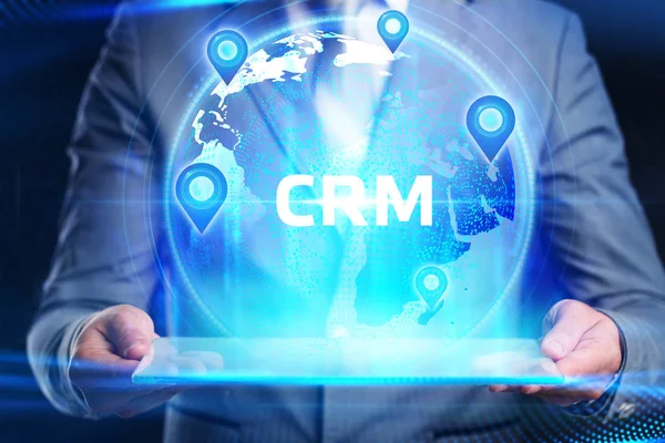 사업, 기술, 인터넷, 네트워크 개념. CRM 고객 관계 관리. — 스톡 사진