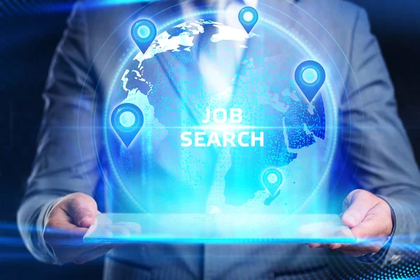 Biznes, Technologia, Internet i koncepcja sieci. Wyszukiwanie pracy rekrutacja zasobów ludzkich kariera. — Zdjęcie stockowe