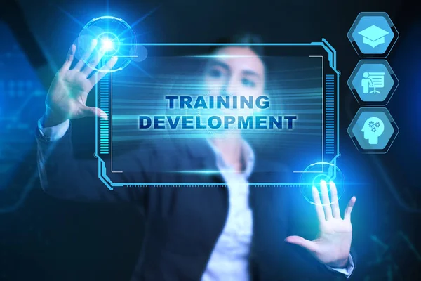 Unternehmen, Technologie, Internet und Netzwerkkonzept. Coaching Mentoring Ausbildung Geschäftsentwicklung E-Learning-Konzept. — Stockfoto