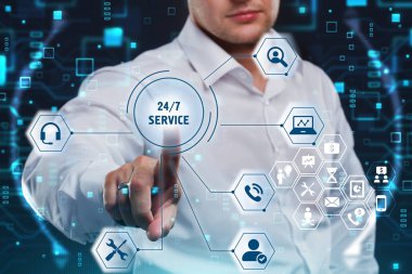 İş, Teknoloji, İnternet ve ağ konsepti. Teknik Destek Merkezi Müşteri Hizmetleri.
