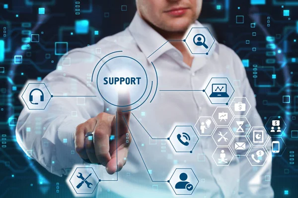 Zakelijk, Technologie, Internet en netwerkconcept. Klantenservice van het Technical Support Center. — Stockfoto