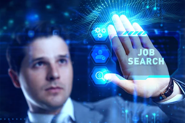 Business, Technology, Internet and network concept. Job Search human resources recruitment career. — Stock Photo, Image