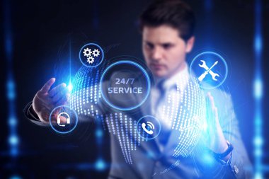 İş, Teknoloji, İnternet ve ağ konsepti. Teknik Destek Merkezi Müşteri Hizmetleri.