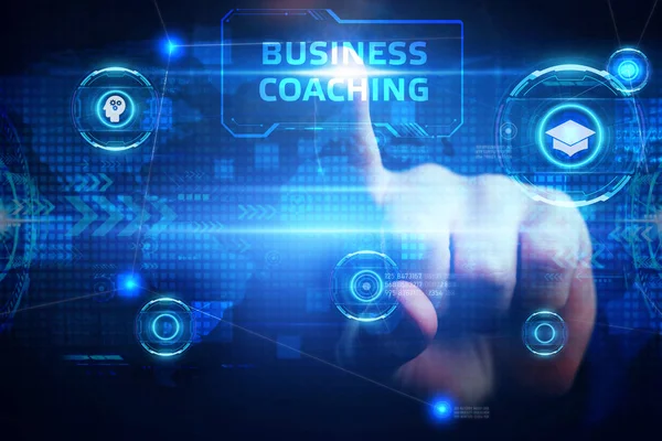 Business, Technology, Internet and network concept. Coaching mentoring education business training development E-learning concept. — Stock Photo, Image