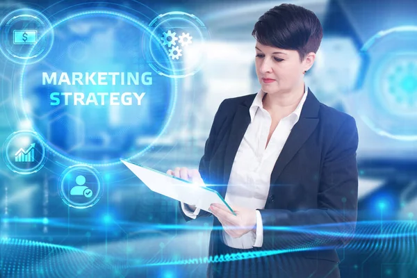 Business, Technologie, Internet et concept de réseau. Marketing numérique planification de contenu concept de stratégie publicitaire. — Photo