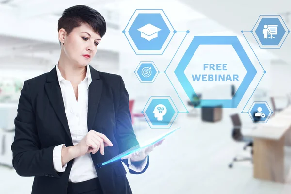 Business, Technology, Internet and network concept. Webinar e-learning. Training concept. — Stock Photo, Image