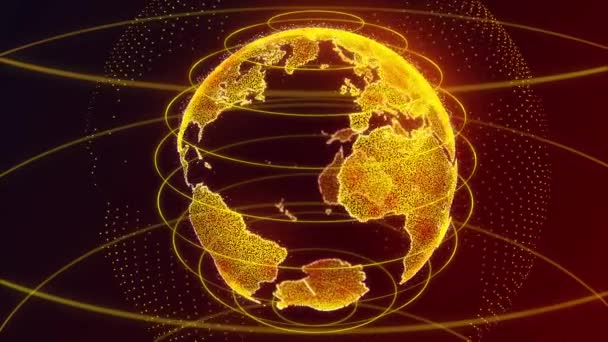 Global Network Connected Concept Digital World Networks Abstract Animation Glow — Stock Video