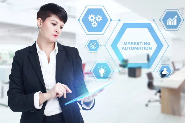 Unternehmen, Technologie, Internet und Netzwerkkonzept. Digital Marketing Content Planung Werbestrategie Konzept. — Stockfoto