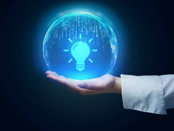 Business, Technologie, Internet und Netzwerkkonzept. Innovationslösung für Glühbirnen. — Stockfoto
