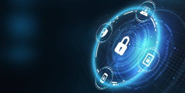 Siber güvenlik veri koruması iş teknolojisi gizlilik kavramı. 