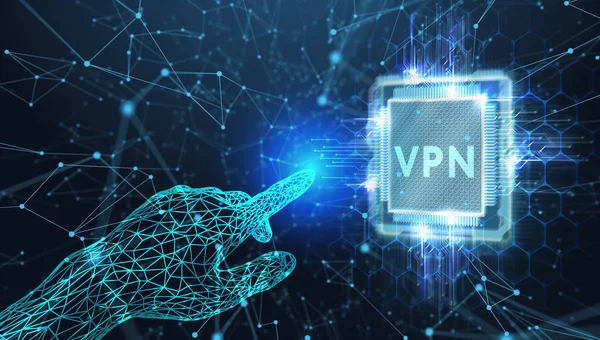 Unternehmen, Technologie, Internet und Netzwerkkonzept. VPN-Netzwerk-Sicherheit Internet-Datenschutz-Verschlüsselungskonzept. — Stockfoto