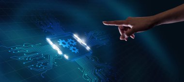 İş, Teknoloji, İnternet ve ağ konsepti. Otomasyon Yazılım Teknolojisi Süreç Sistemi.                               