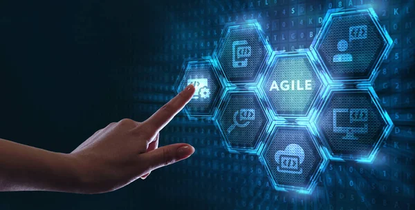 Zakelijk, Technologie, Internet en netwerkconcept. Agile Software Ontwikkeling. — Stockfoto