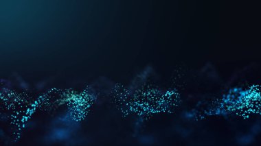 Soyut fütüristik, koyu mavi arka planda çokgen şekilli teknoloji. Dijital teknoloji kavramı tasarla.