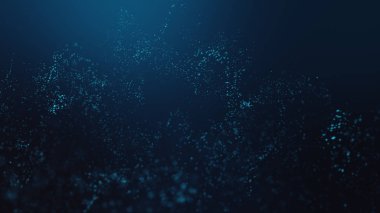 Soyut fütüristik, koyu mavi arka planda çokgen şekilli teknoloji. Dijital teknoloji kavramı tasarla.