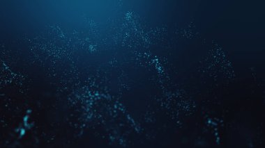 Soyut fütüristik, koyu mavi arka planda çokgen şekilli teknoloji. Dijital teknoloji kavramı tasarla.