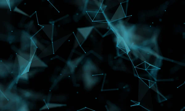 Αφηρημένη φουτουριστική - τεχνολογία με πολυγωνικά σχήματα σε σκούρο μπλε φόντο. Σχεδιασμός ψηφιακής τεχνολογίας. — Φωτογραφία Αρχείου