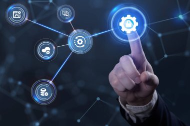 İş, Teknoloji, İnternet ve ağ konsepti. Otomasyon Yazılım Teknolojisi Süreç Sistemi.