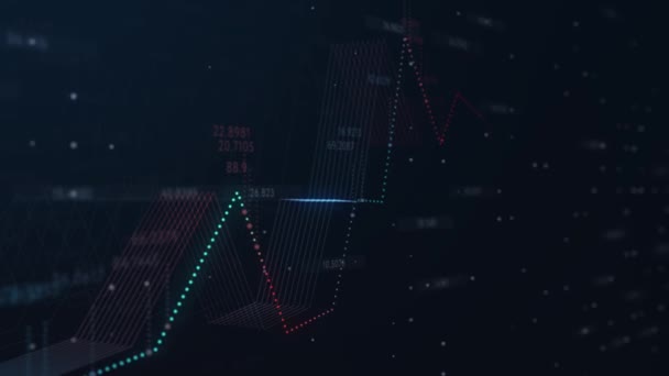 Análisis Del Comerciante Gráfico Papel Información Animación Del Diagrama Negocios — Vídeo de stock