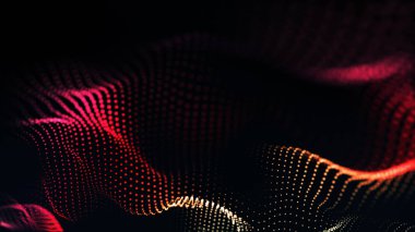 Soyut fütüristik - kırmızı üzerinde çokgen şekilleri olan teknoloji  