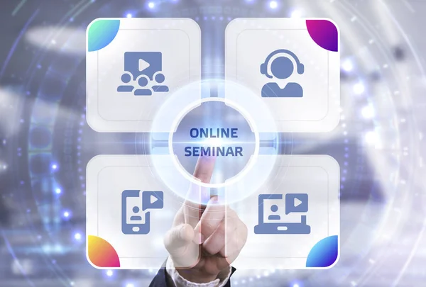Business, Technology, Internet and network concept. Webinar e-le — Stock Photo, Image