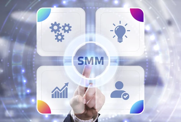 Negócios, Tecnologia, Internet e conceito de rede. SMM Social M — Fotografia de Stock