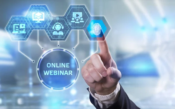 Business, Technology, Internet and network concept. Webinar e-le — Stock Photo, Image