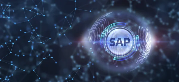 Sap System Software Automation концепт на віртуальному екрані даних ce — стокове фото