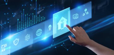 İş, Teknoloji, İnternet ve ağ konsepti. Akıllı ev.