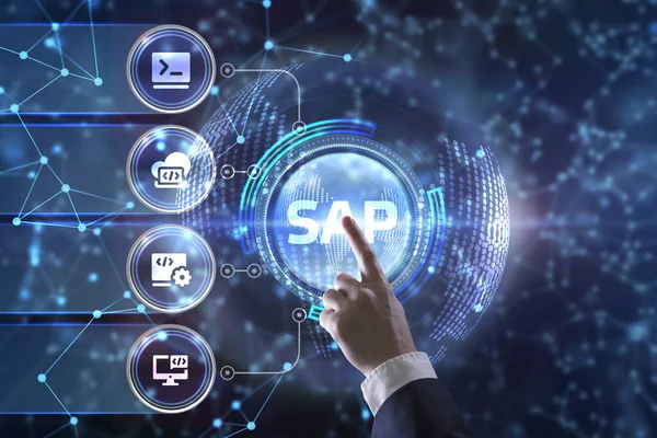 Sap System Software Automation концепт на віртуальному екрані даних ce — стокове фото