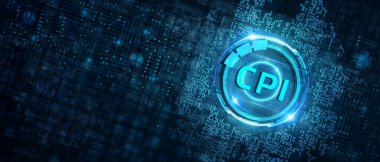 CPI. Consumer price index concept on virtual screen. Business, T