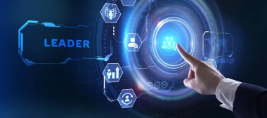 Başarılı takım lideri. İş liderliği kavramları. Bir başarı.