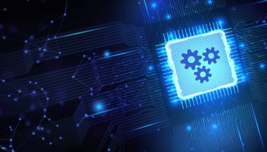 İş, Teknoloji, İnternet ve ağ konsepti. Otomasyon Yazılım Teknolojisi Süreç Sistemi.