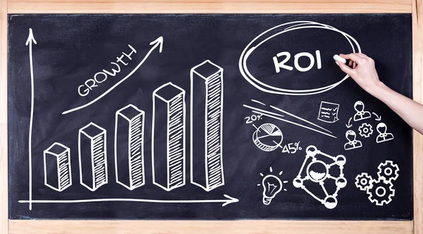 ビジネス テクノロジー インターネット ネットワークの概念 投資ファイナンス利益のRoi利益率成功 — ストック写真