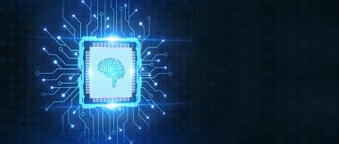 Yapay zeka (yapay zeka), makine öğrenme ve modern bilgisayar teknolojileri kavramları. İş, Teknoloji, İnternet ve ağ kavramı. 