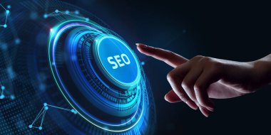 İş, Teknoloji, İnternet ve ağ konsepti. SEO Arama Motoru optimizasyon pazarlama sıralaması.