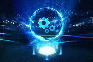 İş, Teknoloji, İnternet ve ağ konsepti. Otomasyon Yazılım Teknolojisi Süreç Sistemi.