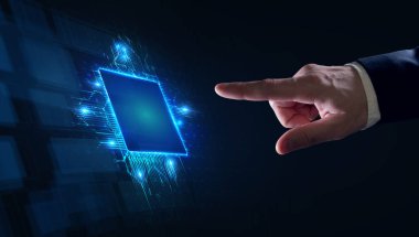 İş, teknoloji, internet ve ağ konsepti. Sanal ekran.