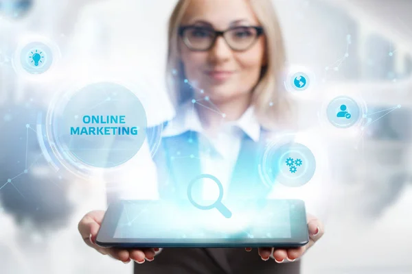 Negócios Tecnologia Internet Conceito Rede Marketing Digital Planejamento Conteúdo Estratégia — Fotografia de Stock