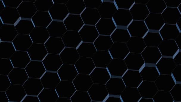 Superficie Geométrica Hexágono Abstracta Cuadrícula Hexagonal Mínima Fondo Movimiento Ondulatorio — Vídeo de stock