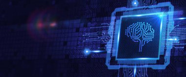 Yapay zeka (yapay zeka), makine öğrenme ve modern bilgisayar teknolojileri kavramları. İş, Teknoloji, İnternet ve ağ kavramı. 